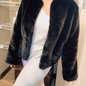 Black fur coat